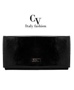 Elegancka czarna kopertówka marki Italy Fashion
