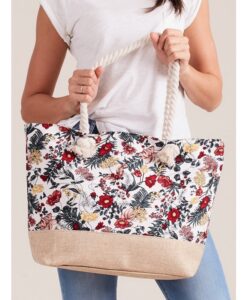 Torba płócienna shopper bag w kwiaty